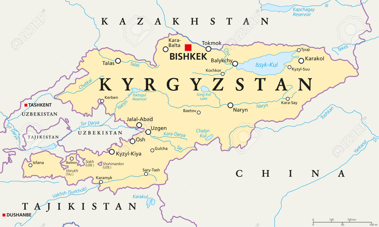 Kyrgyzstan Political Map