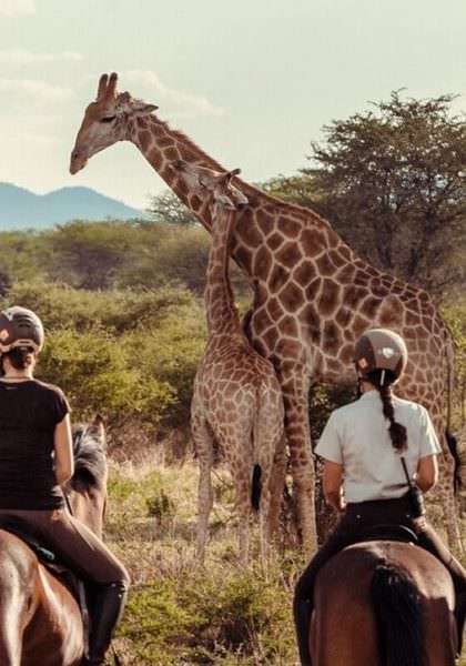 Riding safari at Kambaku Lodge, Namibia
