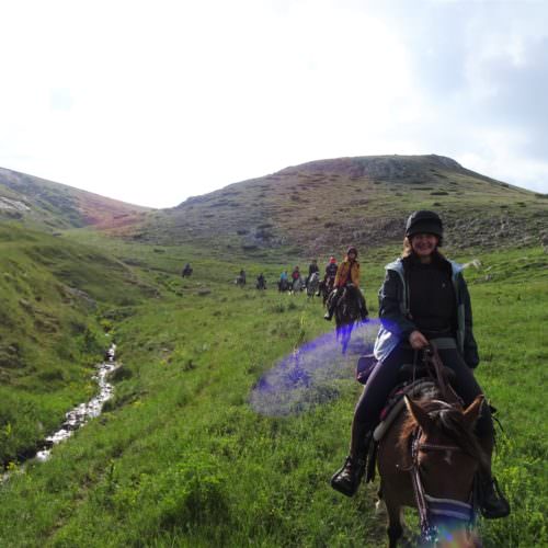 Riding horses along the streams in North Macedonia